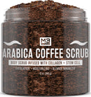 M3 Naturals Arabica Coffee Body Scrub with Collagen & Stem Cell - Exfoliating Body Scrubber & Face Cleanser - Fight Skin Care Appearance - Cellulite, Fine Line, Stretch Mark & Spider Veins! 12 oz M3 Naturals