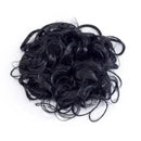 SWACC Short Messy Curly Dish Hair Bun Extension Easy Stretch hair Combs Clip in Ponytail Extension Scrunchie Chignon Tray Ponytail Hairpieces (Off Black-1B