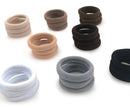 Cyndibands Gentle Hold Seamless Soft and Stretchy Elastic Fabric No-Metal Ponytail Holders - 12 Hair Ties (Light Ash Brown) Cyndibands