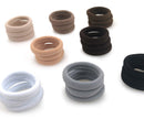 Cyndibands Gentle Hold 1.5 Inch Seamless Nylon Fabric Ponytail Holders in Cream for Blondes - 12 Hair Ties Cyndibands