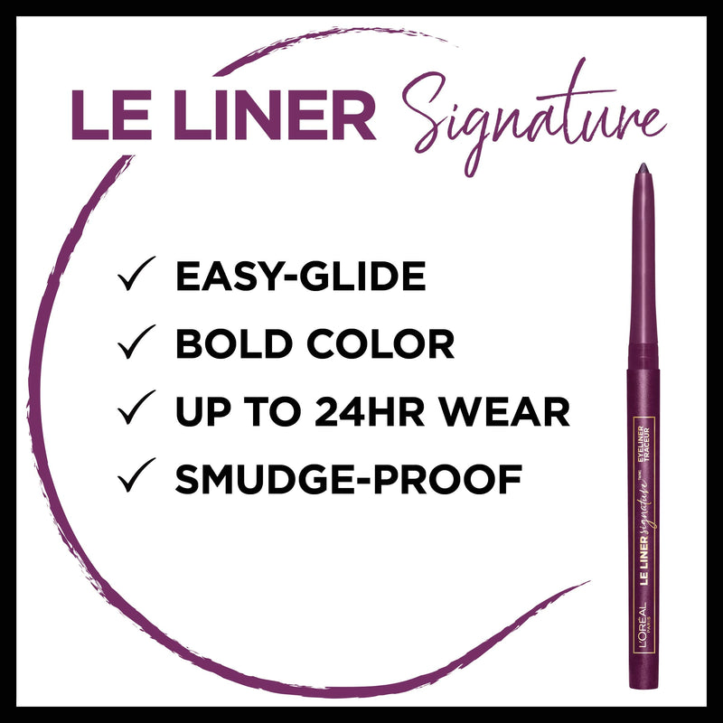 L'Oreal Paris Makeup Le Liner Signature Mechanical Eyeliner, Easy-Glide, Smudge Resistant, Bold Color, Long Lasting, Waterproof Eyeliner, Violet Wool, 0.011 oz., 1 count L'Oreal Paris