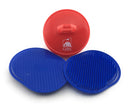 G.B.S Soft Pocket Palm Brush Portable Hair Brush and Head Scratcher Use for Women, Men, Pets Easy to Hold Massager Hair Growth Durable Pack of 3 (2 Blue Soft Pocket Palm Brush + 1 Red Head Scrubber) G.B.S