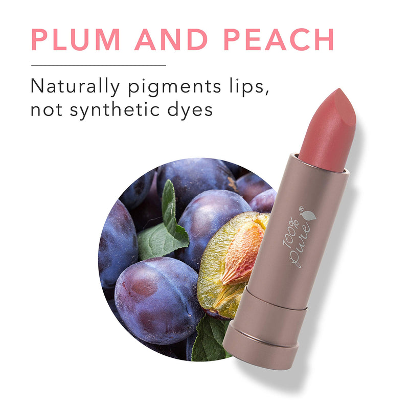 100% PURE Cocoa Butter Matte Lipstick (Fruit Pigmented), Pink Canyon, Full Coverage, Long Lasting, Matte Lip, Moisturizing Cocoa Butter, Natural Makeup (Dusty Pink) - 0.15 oz 100% PURE