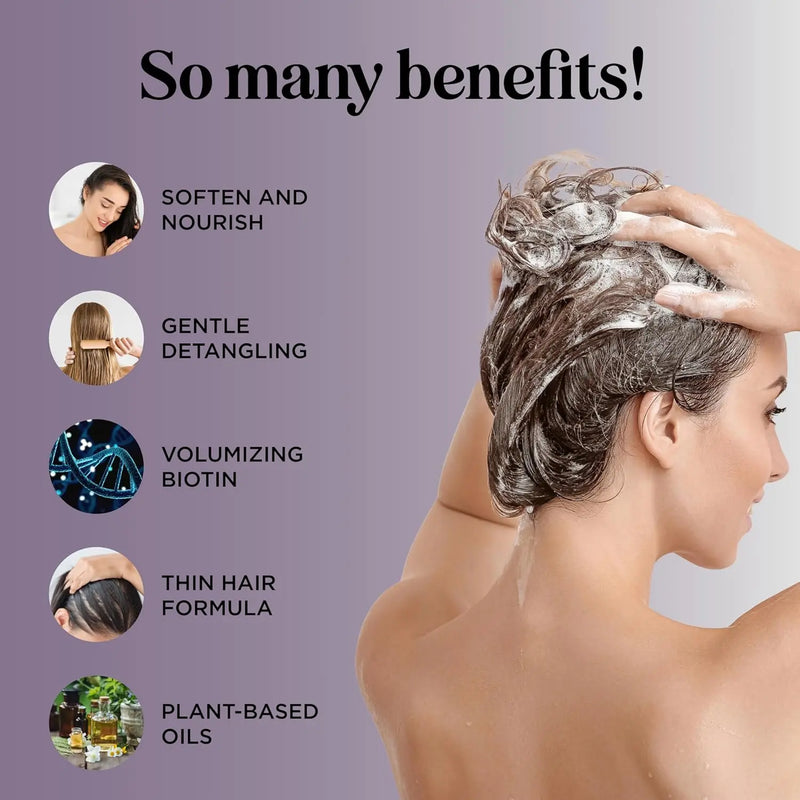 Advanced Biotin Shampoo and Conditioner Set - Thickening Sulfate and Paraben Free Shampoo and Conditioner for Hair Growth with Rice Water Black Castor Caffeine Collagen and Rosemary Oil Infinity Warehouse