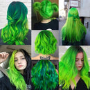 MEckily 22 inch Colored Hair Extensions Party Highlights, Straight Hairpiece Clip in Synthetic Hair Extensions for Kids Girls(10 Pcs Green) MEckily Store