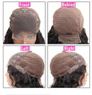 BLY Human Hair Lace Front Wig Deep Wave 4x4 Lace Closure Human Hair Wigs 180% Density Brazilian Virgin Hair Wigs Pre Plucked with Baby Hair Natural Black Color 18 Inch BLY Store
