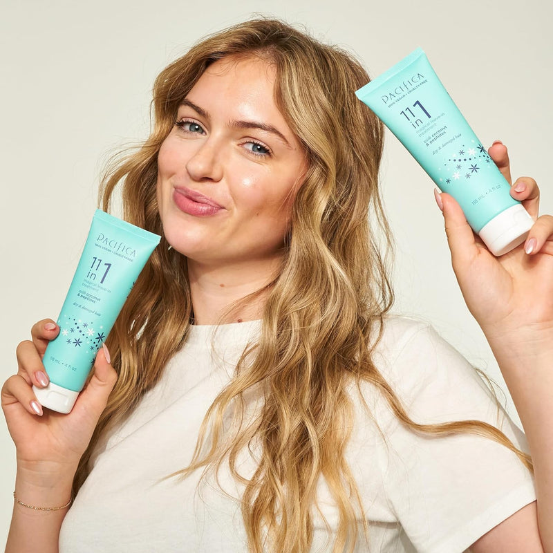Pacifica Leave In Conditioner - 11 in 1 Magical Hair Treatment - Strengthen & Repair Damaged Hair - Deep Conditioning for Dry Hair Adds Shine & Anti-Frizz for Straight, Wavy & Curly Hair Care, Vegan Infinity Warehouse