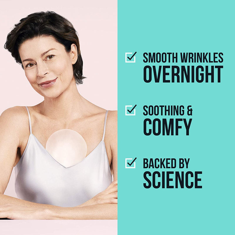 Sio Beauty SkinPad Silicone Chest Anti-Wrinkle Patches (2 Weeks Supply) - Reusable Overnight Smoothing Decollette Pad - Anti-Aging Patch For Neck & Cleavage SiO
