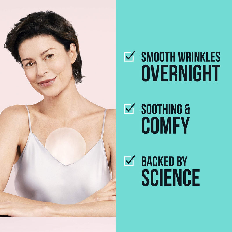 Sio Beauty SkinPad Silicone Chest Anti-Wrinkle Patches (2 Weeks Supply) - Reusable Overnight Smoothing Decollette Pad - Anti-Aging Patch For Neck & Cleavage SiO