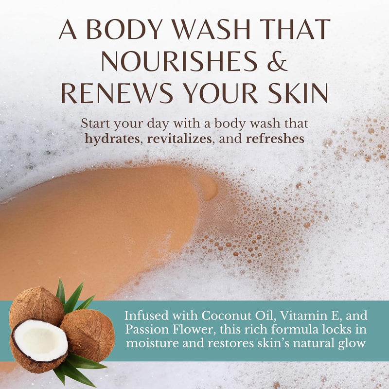 Coconut Body Wash, Cleans, Softens & Nourishes, Ultra Moisturizing Shower Gel for Dry and Sensitive Skin, Women & Men, Organic & Natural, 16 fl oz, 2-Pack Infinity Warehouse