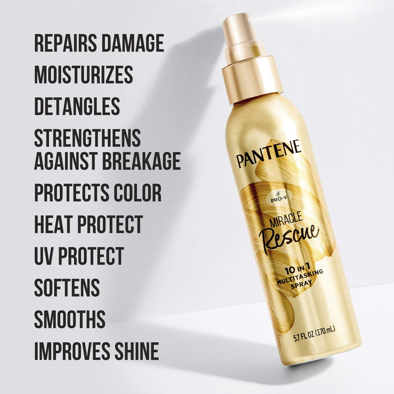 Pantene Hair Spray Miracle Rescue Leave In Conditioner Spray & Mix-In Treatment, Boost of Hydration for Damaged Hair, 5.7 Fl Oz and 3 Fl Oz Each, 1 Count Pantene