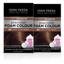 John Frieda Precision Foam Hair Color, Light Natural Brown 6N, Full-coverage Hair Color Kit, with Thick Foam for Deep Color Saturation (Pack of 2) John Frieda