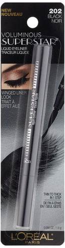 L'Oreal Paris Voluminous Superstar Liquid Eyeliner Pen, Black [202] 0.056 oz L'Oréal Paris