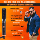 Tame the Wild Premium Beard Straightener - Ionic Anti-Scald Technology - Heated Beard Brush - 3 Temp Settings - Wooden Comb Included - Gift Set TAME THE WILD MAKE YOUR BEARD BEHAVE