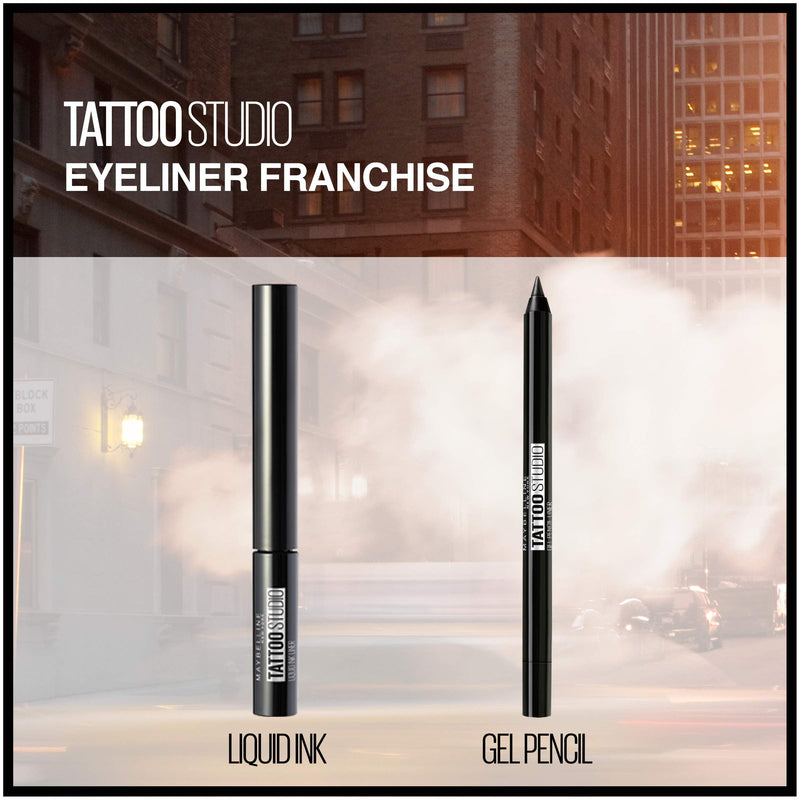 Maybelline New York Tattoo Studio Liquid Ink Eyeliner Makeup, up to 36HR Wear, Sweat Resistant, Smudge Resistant, Ink Black, 0.08 Fl.Oz Maybelline New York