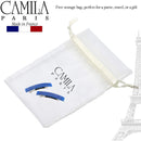 Camila Paris CP3042 French Hair Barrette Clip for Girls, Set of 2 Blue Rubberized Metal Clasp Strong Hold Grip Hair Clips for Women, No Slip Durable Styling Girls Hair Accessories, Made in France Camila