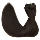 GOO GOO Clip in Hair Extensions Human Hair New Dark Brown 7pcs 120g 16 Inch Remy Clip in Human Hair Extensions Real Natural Hair Extensions Clip in for Women Straight GOO GOO Store