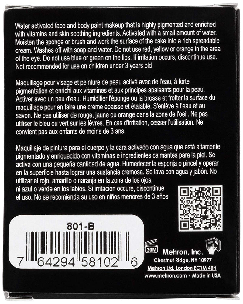 Mehron Makeup Paradise Makeup AQ Refill (.25 oz) (BLACK) Mehron