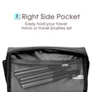 Small Vegan Leather Makeup Bag for Purse Travel Makeup Pouch Mini Cosmetic Bag for Women and Girls (Small, Black) Narwey