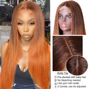 UNice Hair 10A Silk Base Fake Scalp Ombre Lace Closure Wigs Straight Hair Wig Middle Part, Brazilian Human Hair T-Part Lace Closure Wig Pre Plucked with Baby Hair for Women T4/30 Color 150% Density 22inch UNICE Store