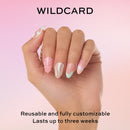 Glamnetic Press On Nails - Wild Card | Opaque UV Finish Short Pointed Almond Shape, Reusable Pastel Nails in 12 Sizes - 24 Nail Kit with Glue Glamnetic