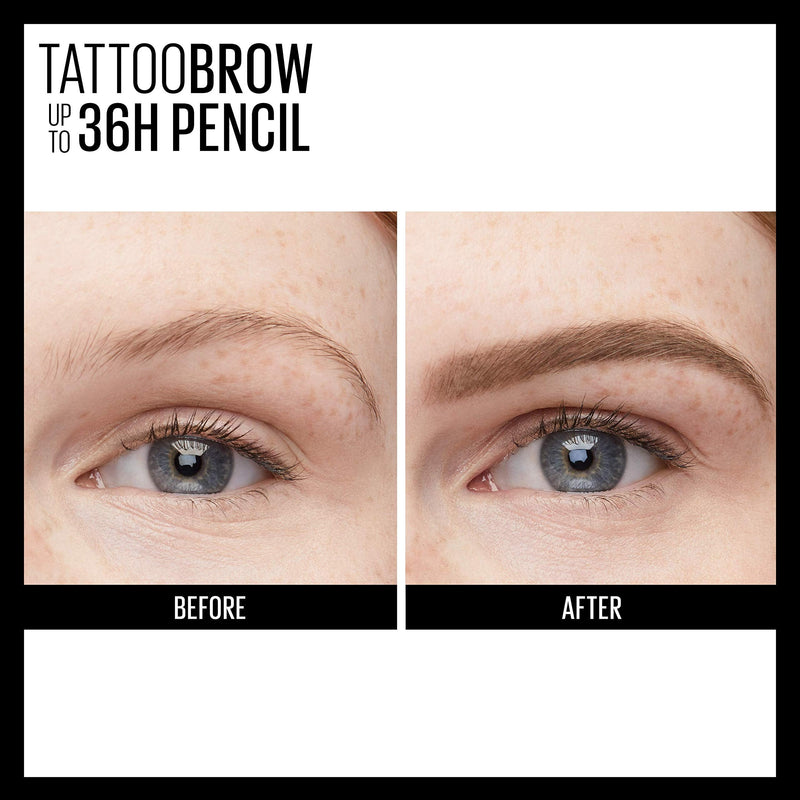 Maybelline TattooStudio Waterproof Eyebrow Pencil, Sharpenable, Longwear, Long Lasting Eyebrow Pencil, Defined Brows, Pigment Brow Pencil, Up to 36HR, Spoolie Eyebrow Brush, Light Blonde, 0.026 oz. Maybelline New York