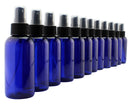4oz Blue PLASTIC Fine Mist Spray Bottles (12-Pack w/ Black Sprayers); BPA-Free Plastic Spritzer Bottles, Labels Included; PET