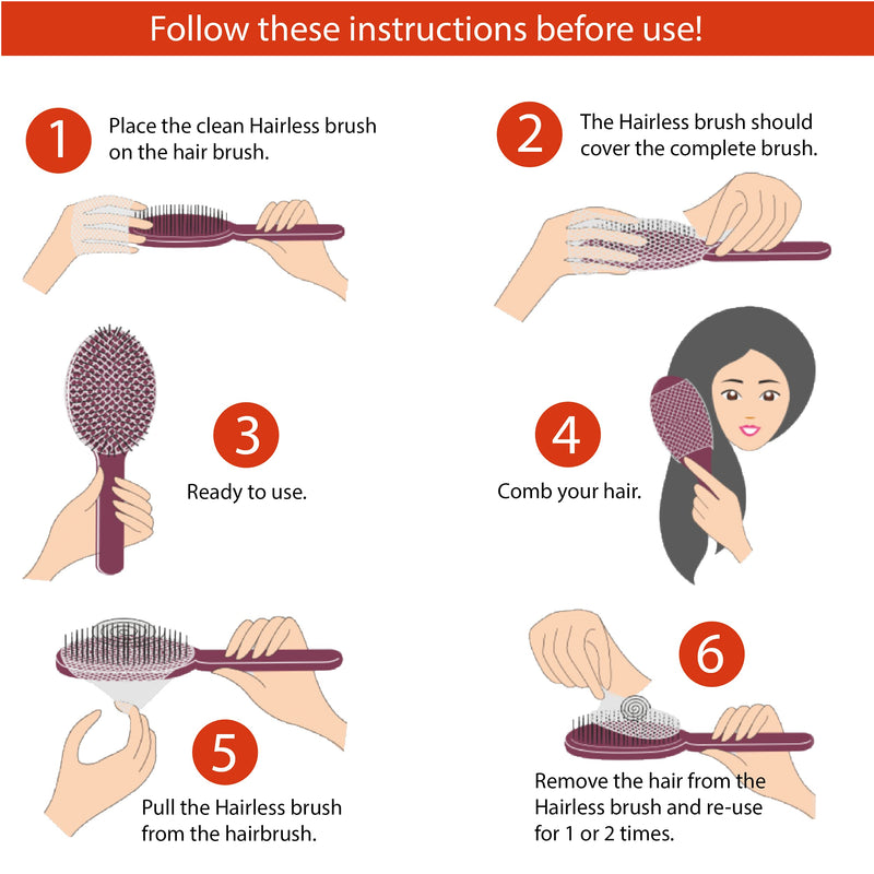 Hair Brush Cleaner Tool (100 Count) – Hair Brush Liner for Detangling Combs, Pet Hair Brushes, Dog, Cat, Horse Hair – Reusable Brush Hair Remover Net Comb Protection Net to Keep Brush Clean - Fits All Hairbrushes Hairless Brush