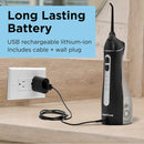 Waterfloss Water Flosser Small Cordless Water Pick Teeth Cleaner Dental Oral Irrigator with 4 Modes and USB Rechargeable Lithium Battery, Black Waterfloss
