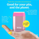 Wild Aluminum Free Deodorant for Women Starter Kit - Refillable Stick Deodorant with Pink Applicator Case & Fresh Cotton and Sea Salt Scented Refill (1.4oz) - Long Lasting Protection - Vegan Friendly Infinity Warehouse