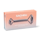 The Original Stainless Steel Face Roller with Travel Pouch, Dual sided - By SACHEU Sacheu