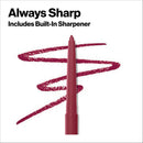 Lip Liner by Revlon, Colorstay Face Makeup with Built-in-Sharpener, Longwear Rich Lip Colors, Smooth Application, 670 Wine REVLON