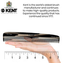 Kent 9T Graphite Double Tooth Hair Dressing Table Comb, Fine/Wide Tooth Dresser Comb For Hair, Beard and Mustache, Coarse/Fine Hair Styling Grooming Comb for Men, Women and Kids. Made in England KENT Store