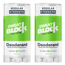 SweatBlock Deodorant & Antiperspirant Solid for Men and Women, Regular Strength Sweat & Odor Protection, Coastal Fresh Fragrance, Easy, Clean, Smooth Glide - (2-Pack) SweatBlock