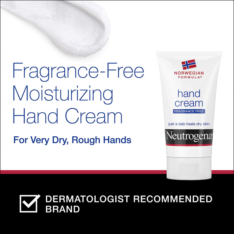 Neutrogena Norwegian Formula Moisturizing Hand Cream Formulated with Glycerin for Dry, Rough Hands, Fragrance-Free Intensive Hand Lotion, 2 oz, Pack of 6 Neutrogena