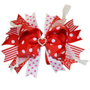 6 Pack 6 inch Large Big Grosgrain Ribbon Hair Bows Clips with Rhinestone for Girls Toddlers Kids Teens LCLHB