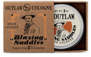 Western Solid Cologne for Men and Women - Smells like leather & gunpowder - Blazing Saddles by Outlaw - 1 oz hard cologne, Made in the USA Outlaw Soaps