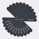Nail Files 100 180 Grit for Gel Acrylic Poly Extension Nails Double Sided Coarse Black Washable Professional Set Manicure Tools (12 PACK) by JPACO JPACO