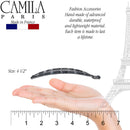 Camila Paris CP3102 4.5 inch French Banana Clip Hair Comb Classic Girls Updo Flexible Ponytail Holder Interlocking Banana Combs, Fashion Durable Styling Hair Accessories for Women, Made in France Camila