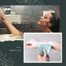 INSTYLYA Silicone Back Scrubber for Shower & Lotion - (Grey) - Long Ultra Fine Double Sided Body Scrubber For Gently Cleansing & Massaging Your Skin Instylya