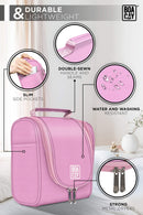 Premium Small Hanging Travel Toiletry Bag for Women and Men, Hygiene Bag, Bathroom and Shower Organizer Kit with Elastic Band Holders for Toiletries, Cosmetics, Makeup, Brushes (Small) BOACAY