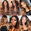 UNice Ombre Body Wave Human Hair 3 Bundles Brazilian Remy Hair Weaves Extensions T1B427 Color 18 20 22 inch UNICE Store