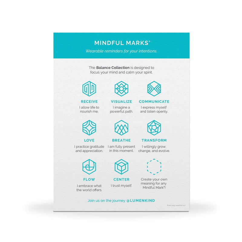 LumenKind, Mindful Marks (Platinum) 31 Tiny Temp Tattoo Mindfulness Stickers - Wearable Reminders for your Intentions. Choose your Focus - Set your Intention - Renew your Commitment LUMENKIND