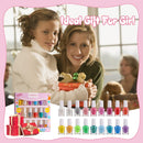 TOMICCA Kids Nail Polish Set Rainbow Candy Colors Non-Toxic Washable Super Sparkly Odorless Peel Off Natural Safe Nail Polish Set Quick Dry Nail Polish Gifts Toys Kit for Girls Kids TOMICCA