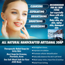 Natrulo Dead Sea Salt Soap Bar for Face & Body, 4oz – Pure Organic All Natural Goat's Milk Bar Soap for Psoriasis, Eczema, Acne, Dry Skin – Cleansing, Exfoliating, Brightening, Smoothing, Nourishing Natrulo