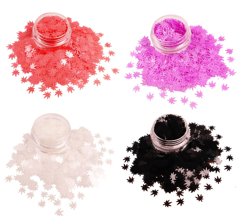 Matte - Rainbow Multicolored - Leaf Glitter - Sample Pack - Solvent Resistant & Cosmetic Grade - Festival Rave Makeup Face Body Nails Resin Arts & Crafts - Weed, Pot Electric Bliss Beauty