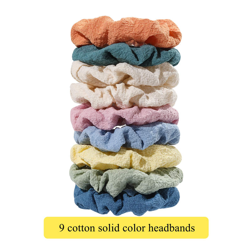 30 Pcs Hair Scrunchies Velvet Hair Chiffon and Linen Satin Elastic Flower Scrunchies Bobbles Soft Hair Ties Ropes Ponytail Holder Hair Accessories, Great for halloween Thanksgiving day and Christmas N-D