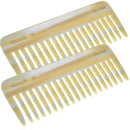 Giorgio G30 Large 5.75 Inch Hair Detangling Comb, Wide Teeth for Thick Curly Wavy Hair. Long Hair Detangler Comb For Wet and Dry. Handmade of Cellulose, Saw-Cut, Hand Polished, Ivory 2 Pack GIORGIO