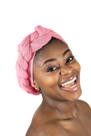 Rosemade 17 Solid Colors Women Head Wrap Hair Scarf Turban Soft Stretch Tie African Hijab Headwear Knit Jersey headwrap (Pink) Rosemade