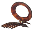Parcelona French Large Round Shell Brown 4 Inch Celluloid Side Slide in Secure Grip Hair Updo Hinge Jaw Hair Claw Parcelona
